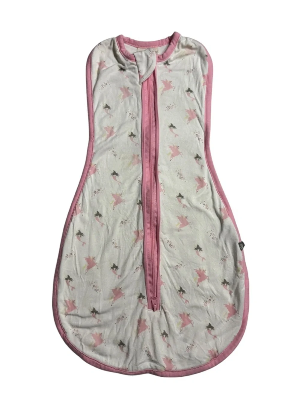 Kyte Baby Whimsical Unicorn Pink and White SleepSack Size 0-3 Months 0.5 tog